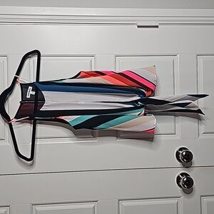 Multicolor Striped Sleeveless Front Tie Blouse